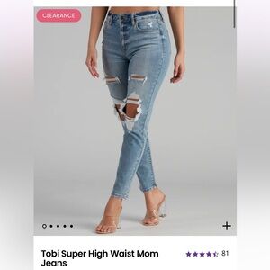 NWT Windsor Tobi super high rise mom jean ankle in medium denim size 7